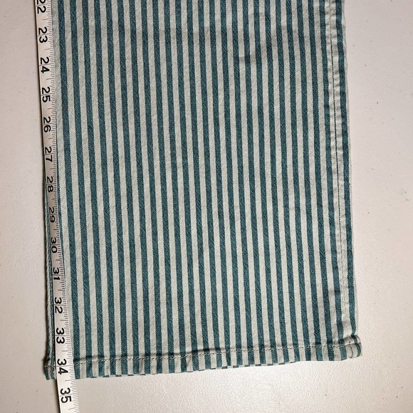 NWT Free People High Wasted Striped Blue Green Flare Jeans Size 29 - Picture 9 of 10